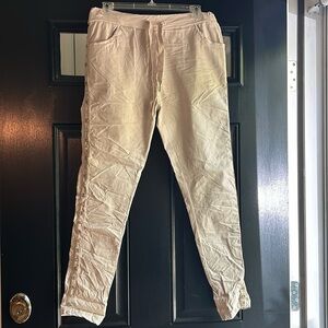 NT by Amati boutique stretch legging pants with side bling on both legs. OSFA